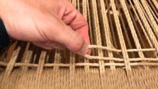 ペーパーコードの横編み