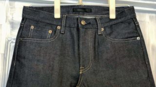 ユニクロのセルビッジデニム 正面アップ